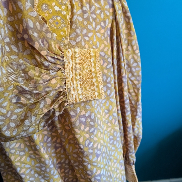 Ulla Johnson Aninda Peasant Blouse In Citrine Size 2 Silk Luxury Bohemian - Picture 4 of 9